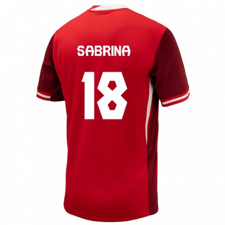 Kandiny Niño Camiseta Canadá Sabrina D'angelo #18 Rojo 1ª Equipación 24-26 La Camisa Chile