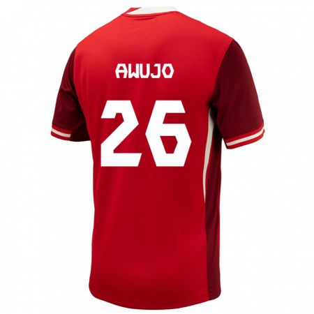 Kandiny Niño Camiseta Canadá Simi Awujo #26 Rojo 1ª Equipación 24-26 La Camisa Chile