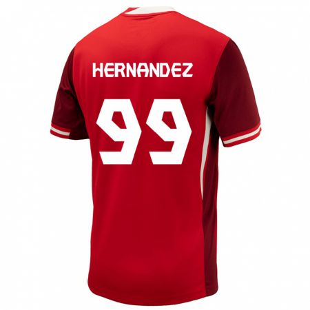 Kandiny Niño Camiseta Canadá Jeneva Hernandez Gray #99 Rojo 1ª Equipación 24-26 La Camisa Chile