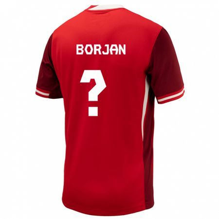 Kandiny Niño Camiseta Canadá Nikola Borjan #0 Rojo 1ª Equipación 24-26 La Camisa Chile
