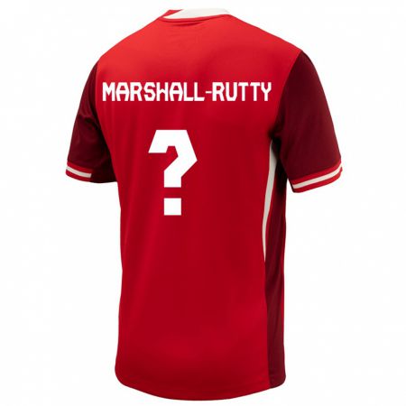 Kandiny Niño Camiseta Canadá Jahkeele Marshall Rutty #0 Rojo 1ª Equipación 24-26 La Camisa Chile