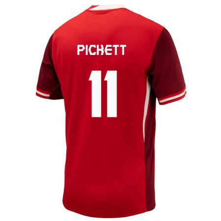 Kandiny Niño Camiseta Canadá Victoria Pickett #11 Rojo 1ª Equipación 24-26 La Camisa Chile