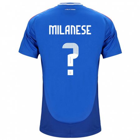 Kandiny Niño Camiseta Italia Tommaso Milanese #0 Azul 1ª Equipación 24-26 La Camisa Chile
