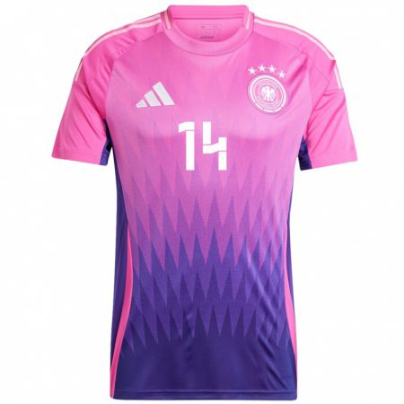 Kandiny Niño Camiseta Alemania Lena Lattwein #14 Rosado Morado 2ª Equipación 24-26 La Camisa Chile