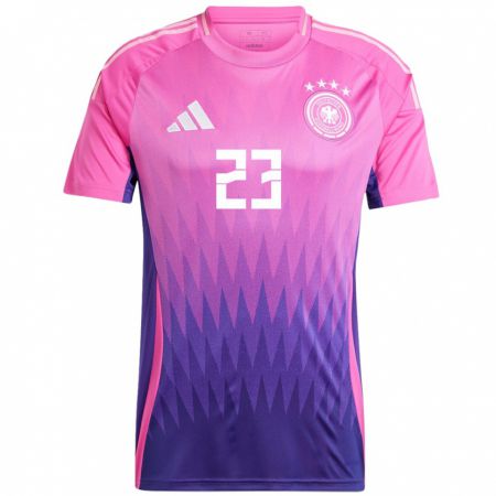 Kandiny Niño Camiseta Alemania Sara Doorsoun #23 Rosado Morado 2ª Equipación 24-26 La Camisa Chile