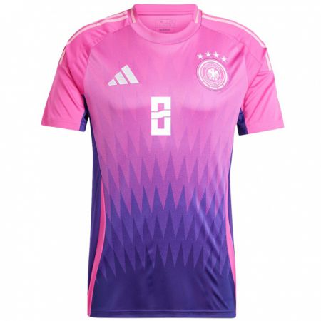Kandiny Niño Camiseta Alemania Daniel Bunk #8 Rosado Morado 2ª Equipación 24-26 La Camisa Chile