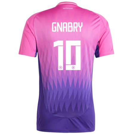 Kandiny Niño Camiseta Alemania Serge Gnabry #10 Rosado Morado 2ª Equipación 24-26 La Camisa Chile
