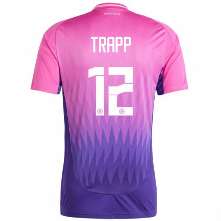 Kandiny Niño Camiseta Alemania Kevin Trapp #12 Rosado Morado 2ª Equipación 24-26 La Camisa Chile