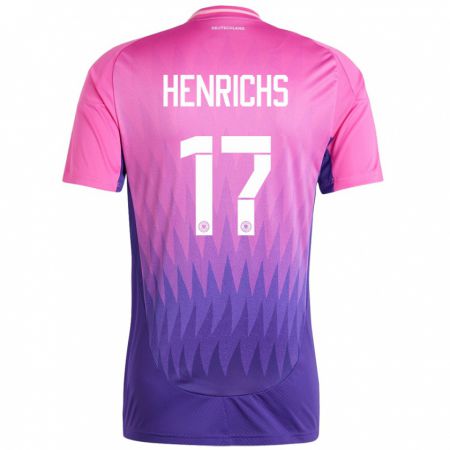 Kandiny Niño Camiseta Alemania Benjamin Henrichs #17 Rosado Morado 2ª Equipación 24-26 La Camisa Chile