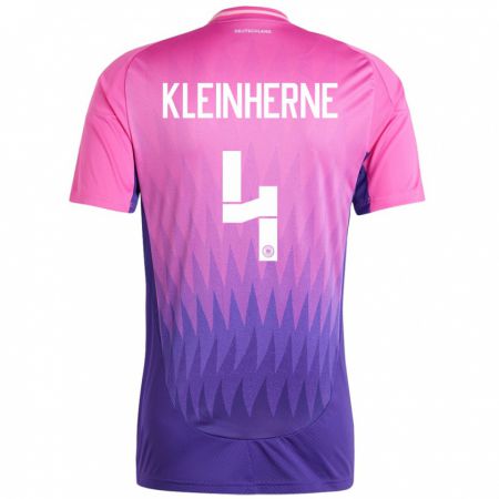 Kandiny Niño Camiseta Alemania Sophia Kleinherne #4 Rosado Morado 2ª Equipación 24-26 La Camisa Chile