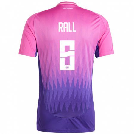 Kandiny Niño Camiseta Alemania Maximiliane Rall #8 Rosado Morado 2ª Equipación 24-26 La Camisa Chile