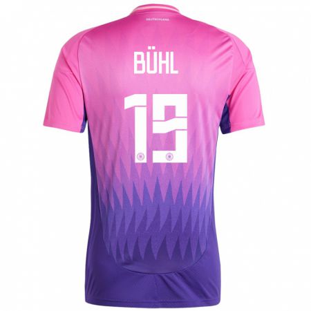 Kandiny Niño Camiseta Alemania Klara Buhl #19 Rosado Morado 2ª Equipación 24-26 La Camisa Chile