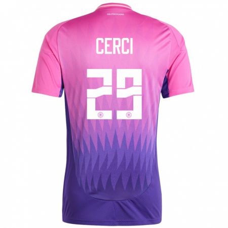 Kandiny Niño Camiseta Alemania Selina Cerci #29 Rosado Morado 2ª Equipación 24-26 La Camisa Chile