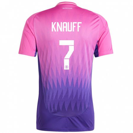 Kandiny Niño Camiseta Alemania Ansgar Knauff #7 Rosado Morado 2ª Equipación 24-26 La Camisa Chile