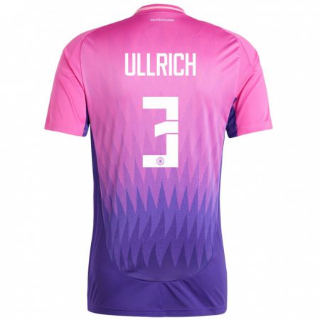 Kandiny Niño Camiseta Alemania Lukas Ullrich #3 Rosado Morado 2ª Equipación 24-26 La Camisa Chile