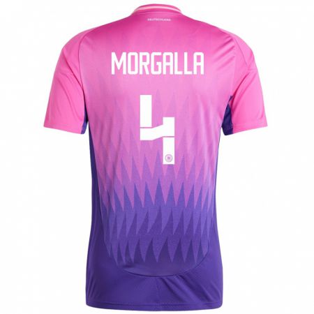 Kandiny Niño Camiseta Alemania Leandro Morgalla #4 Rosado Morado 2ª Equipación 24-26 La Camisa Chile
