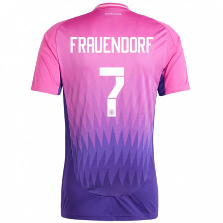 Kandiny Niño Camiseta Alemania Melkamu Frauendorf #7 Rosado Morado 2ª Equipación 24-26 La Camisa Chile
