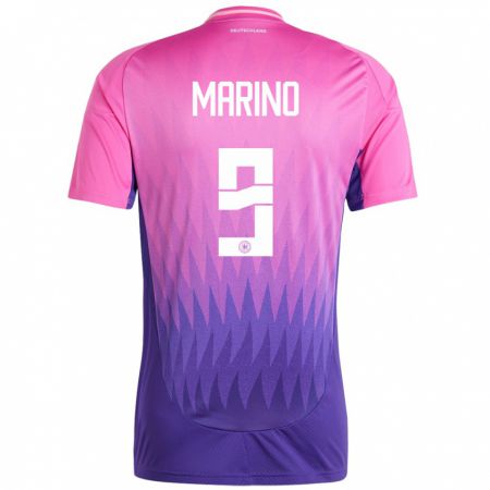 Kandiny Niño Camiseta Alemania Stefano Marino #9 Rosado Morado 2ª Equipación 24-26 La Camisa Chile