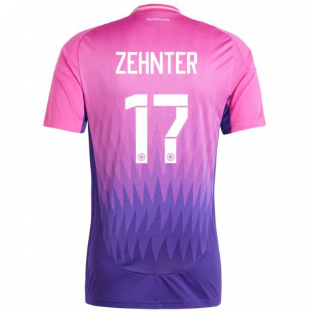 Kandiny Niño Camiseta Alemania Aaron Zehnter #17 Rosado Morado 2ª Equipación 24-26 La Camisa Chile