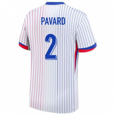 Kandiny Niño Camiseta Francia Benjamin Pavard #2 Blanco 2ª Equipación 24-26 La Camisa Chile