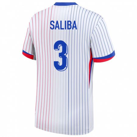Kandiny Niño Camiseta Francia William Saliba #3 Blanco 2ª Equipación 24-26 La Camisa Chile