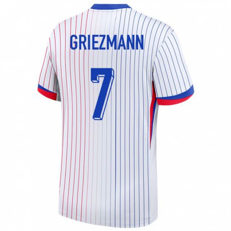 Kandiny Niño Camiseta Francia Antoine Griezmann #7 Blanco 2ª Equipación 24-26 La Camisa Chile