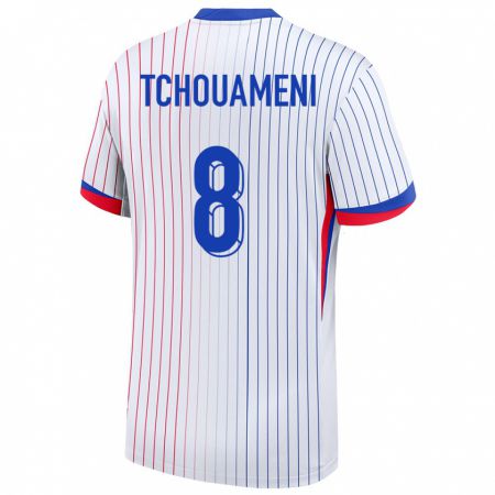 Kandiny Niño Camiseta Francia Aurelien Tchouameni #8 Blanco 2ª Equipación 24-26 La Camisa Chile