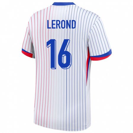 Kandiny Niño Camiseta Francia Justine Lerond #16 Blanco 2ª Equipación 24-26 La Camisa Chile