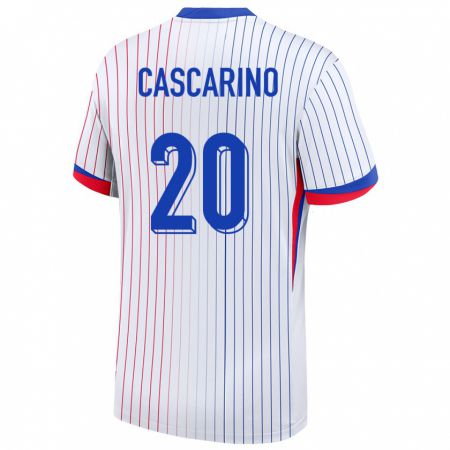 Kandiny Niño Camiseta Francia Delphine Cascarino #20 Blanco 2ª Equipación 24-26 La Camisa Chile