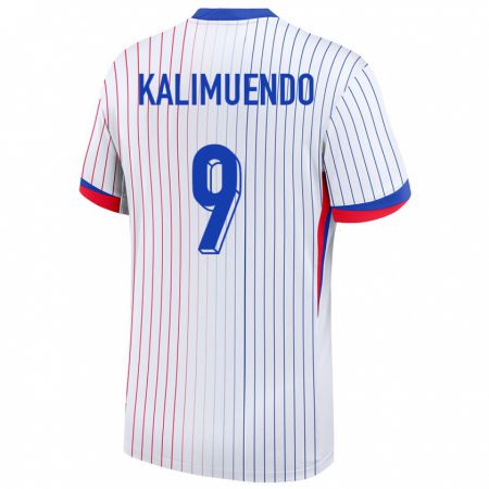 Kandiny Niño Camiseta Francia Arnaud Kalimuendo #9 Blanco 2ª Equipación 24-26 La Camisa Chile