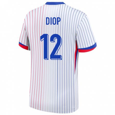 Kandiny Niño Camiseta Francia Sofiane Diop #12 Blanco 2ª Equipación 24-26 La Camisa Chile
