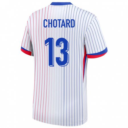 Kandiny Niño Camiseta Francia Joris Chotard #13 Blanco 2ª Equipación 24-26 La Camisa Chile