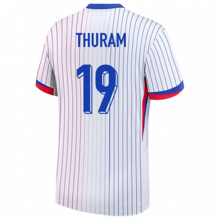 Kandiny Niño Camiseta Francia Khephren Thuram #19 Blanco 2ª Equipación 24-26 La Camisa Chile