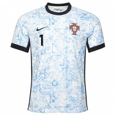Kandiny Niño Camiseta Portugal Celton Biai #1 Crema Azul 2ª Equipación 24-26 La Camisa Chile