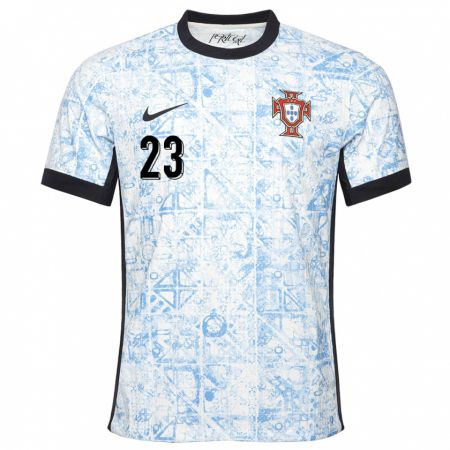 Kandiny Niño Camiseta Portugal Matheus Nunes #23 Crema Azul 2ª Equipación 24-26 La Camisa Chile