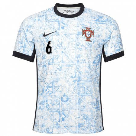 Kandiny Niño Camiseta Portugal Suzane Pires #6 Crema Azul 2ª Equipación 24-26 La Camisa Chile