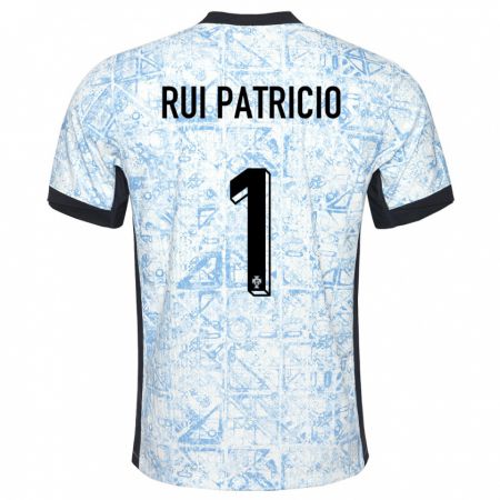 Kandiny Niño Camiseta Portugal Rui Patricio #1 Crema Azul 2ª Equipación 24-26 La Camisa Chile
