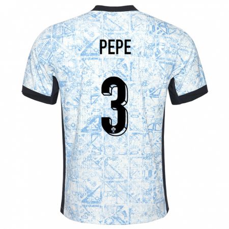 Kandiny Niño Camiseta Portugal Pepe #3 Crema Azul 2ª Equipación 24-26 La Camisa Chile