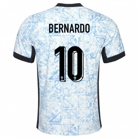 Kandiny Niño Camiseta Portugal Bernardo Silva #10 Crema Azul 2ª Equipación 24-26 La Camisa Chile