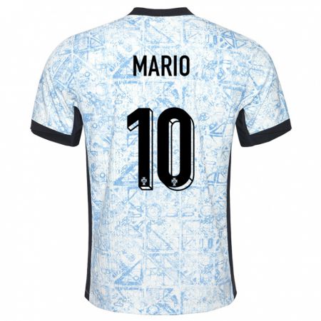 Kandiny Niño Camiseta Portugal Joao Mario #10 Crema Azul 2ª Equipación 24-26 La Camisa Chile