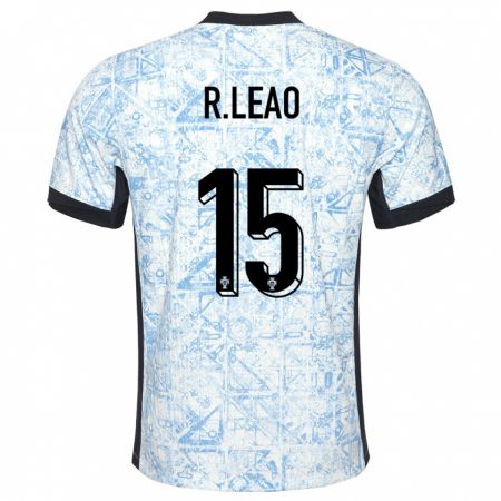 Kandiny Niño Camiseta Portugal Rafael Leao #15 Crema Azul 2ª Equipación 24-26 La Camisa Chile