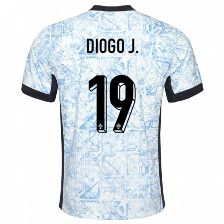 Kandiny Niño Camiseta Portugal Diogo Jota #19 Crema Azul 2ª Equipación 24-26 La Camisa Chile