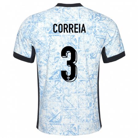 Kandiny Niño Camiseta Portugal Alicia Correia #3 Crema Azul 2ª Equipación 24-26 La Camisa Chile