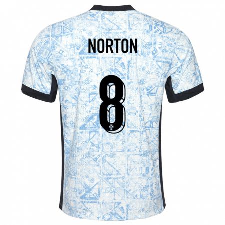 Kandiny Niño Camiseta Portugal Andreia Norton #8 Crema Azul 2ª Equipación 24-26 La Camisa Chile