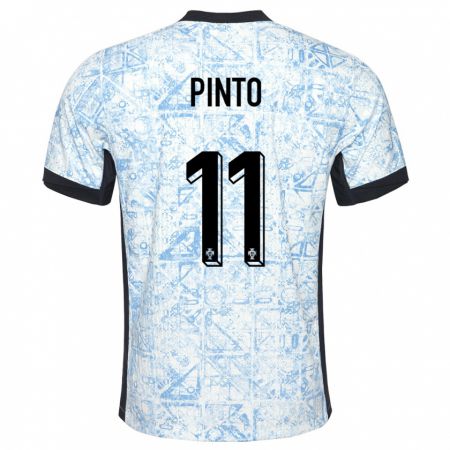 Kandiny Niño Camiseta Portugal Tatiana Pinto #11 Crema Azul 2ª Equipación 24-26 La Camisa Chile