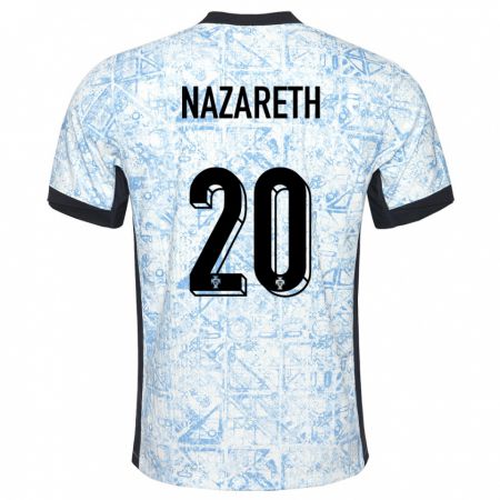 Kandiny Niño Camiseta Portugal Kika Nazareth #20 Crema Azul 2ª Equipación 24-26 La Camisa Chile