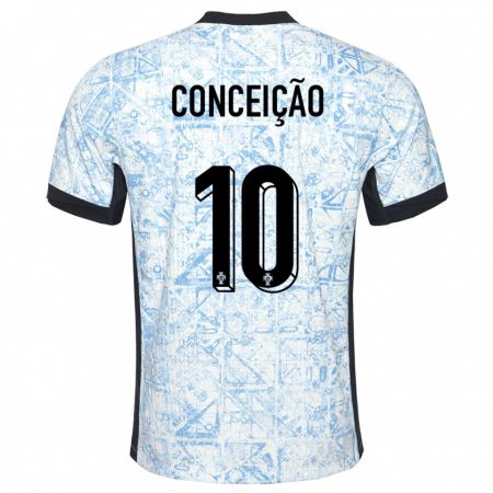 Kandiny Niño Camiseta Portugal Francisco Conceicao #10 Crema Azul 2ª Equipación 24-26 La Camisa Chile