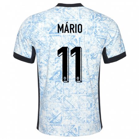 Kandiny Niño Camiseta Portugal Joao Mario #11 Crema Azul 2ª Equipación 24-26 La Camisa Chile