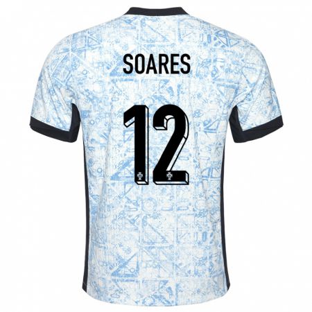 Kandiny Niño Camiseta Portugal Samuel Soares #12 Crema Azul 2ª Equipación 24-26 La Camisa Chile