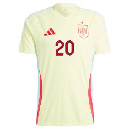 Kandiny Niño Camiseta España Miguel Carvalho #20 Amarillo 2ª Equipación 24-26 La Camisa Chile
